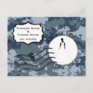USN Navy Save the Date & Bride Announcement Postcard