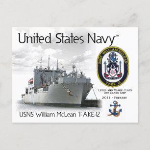 USNS WILLIAM MCLEAN T-AKE-12 CARGO SHIP - Postcard