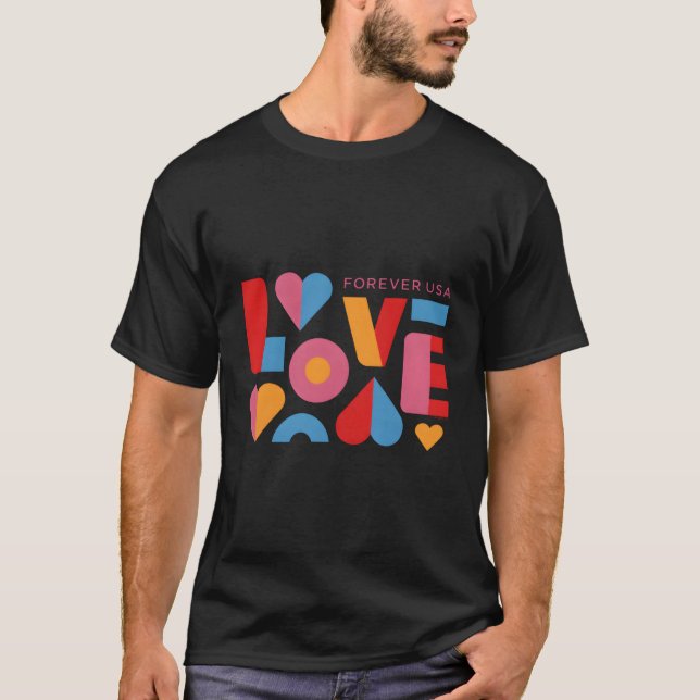 Usps Forever Usa Love T-Shirt (Front)