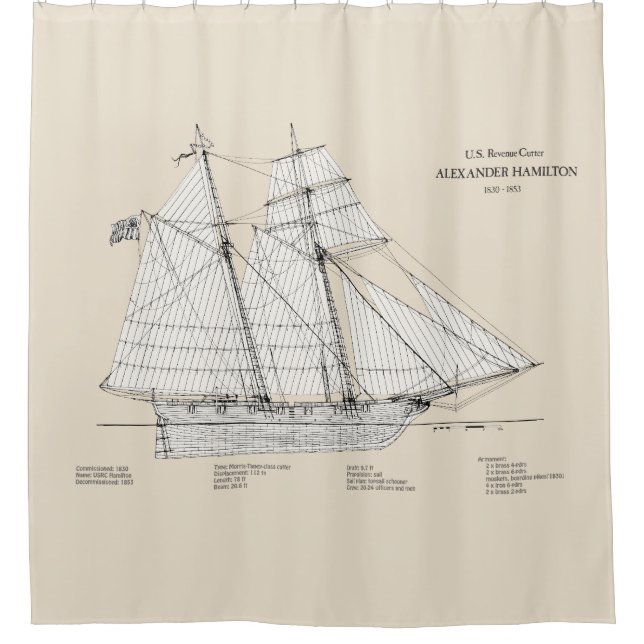 USRC Alexander Hamilton - SBD Shower Curtain (Front)