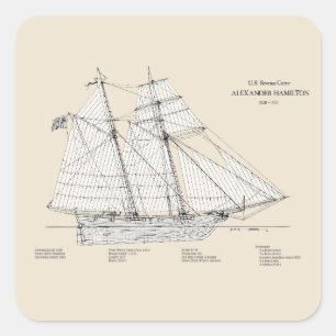 USRC Alexander Hamilton - SBD Square Sticker
