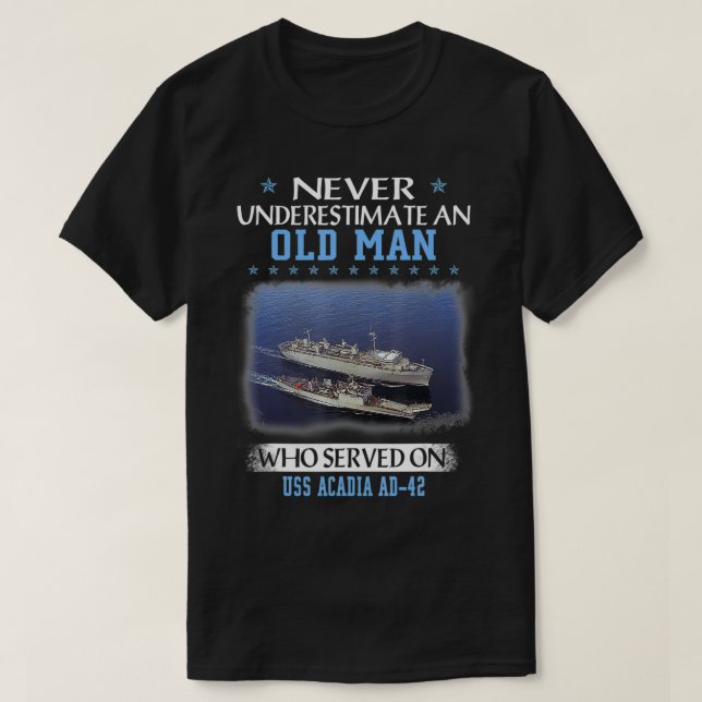 USS Acadia AD42 Veterans Day Father Day Gift  T-Shirt (Design Front)