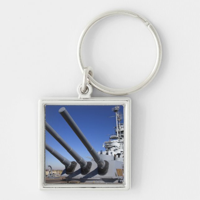 USS Alabama Battleship at Battleship Memorial 2 Key Ring (Front)