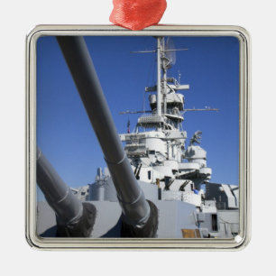 USS Alabama Battleship at Battleship Memorial Metal Tree Decoration