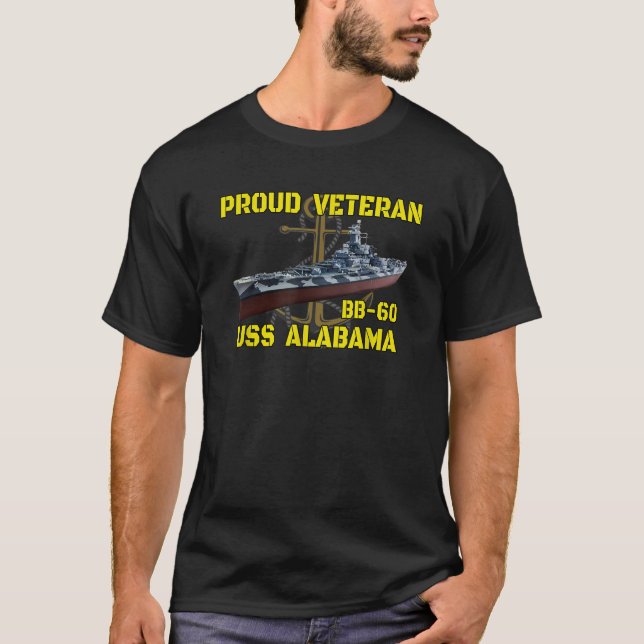 USS Alabama BB 60 Battleship Veterans Day Father G T-Shirt (Front)