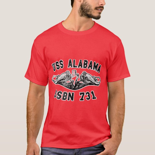 Uss Alabama Ssbn 731 Submarine Badge T-Shirt (Front)