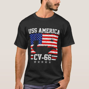 Uss america cv-66 aircraft carrier distressed flag T-Shirt