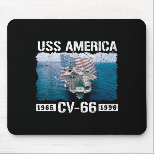 Uss america cv-66 est 1965-1996 flag aircraft mouse pad