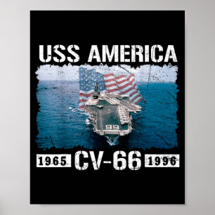 Uss america cv-66 est 1965-1996 flag aircraft poster