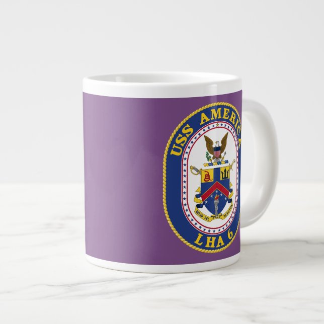 Uss America Large Coffee Mug (Front Right)