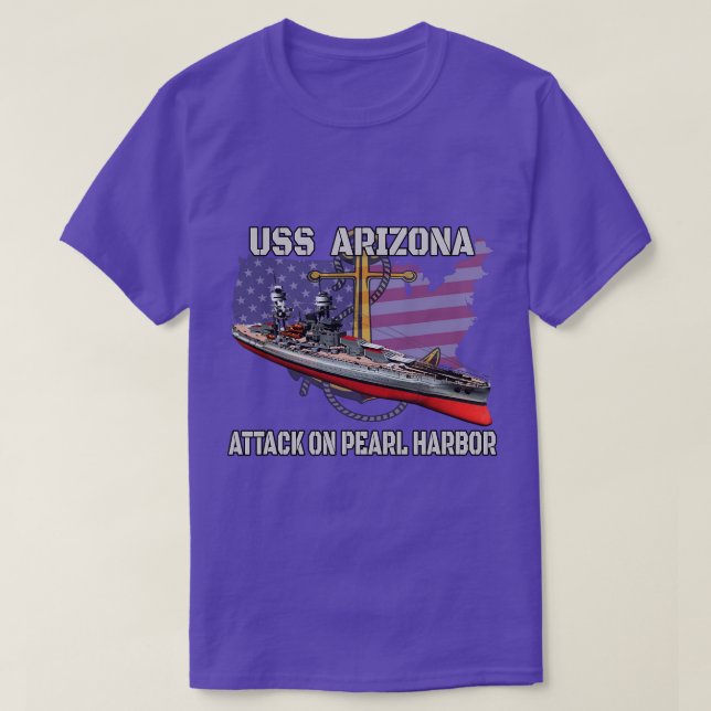 USS Arizona BB39 Battleship Veterans Day Warship F T-Shirt (Design Front)