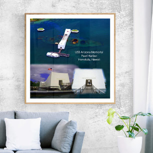 USS Arizona Memorial, Pearl Harbour Views Poster