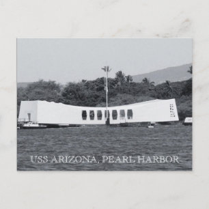 uss arizona pearl harbour postcard