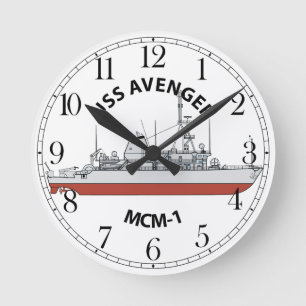 USS Avenger MCM-1 Round Clock
