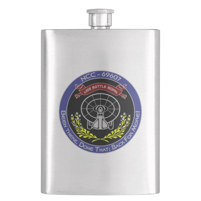 USS Battle Born field rations Hip Flask (Front)
