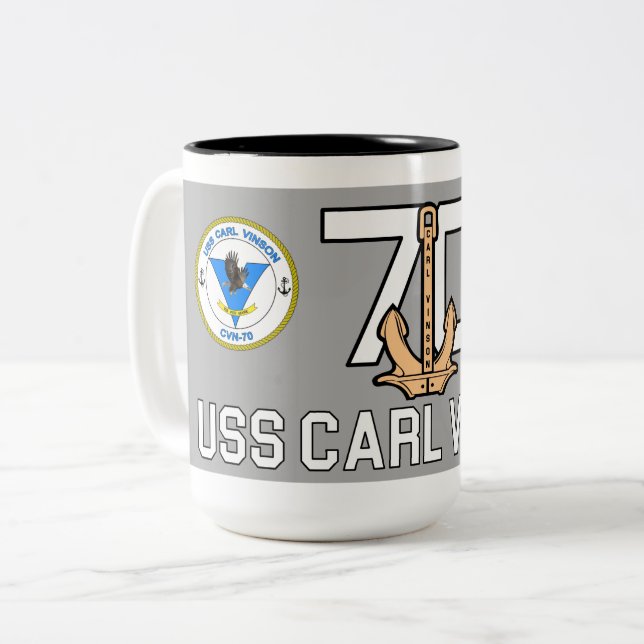 USS CARL VINSON MUG CVN-70 STRENGTH FROM THE SEA (Front Left)