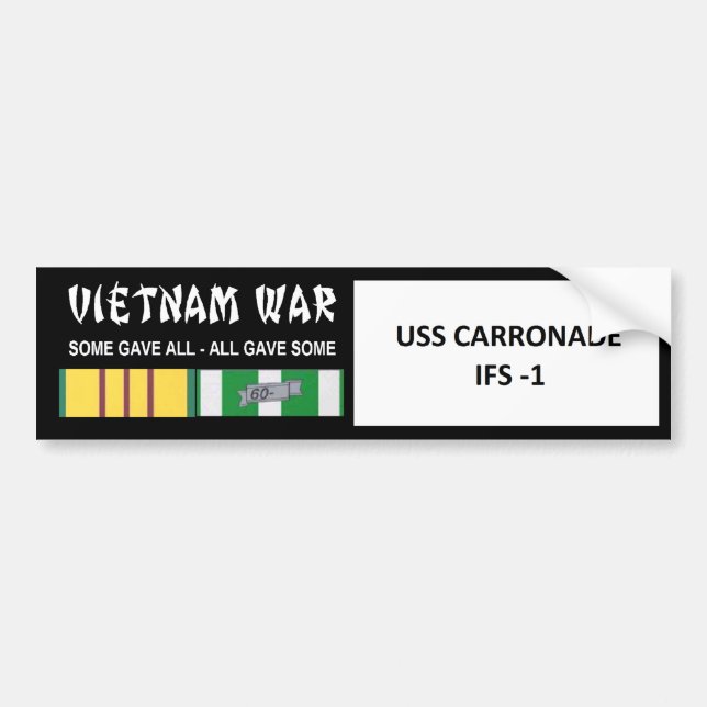 USS CARRONADE VIETNAM WAR VETERAN BUMPER STICKER (Front)