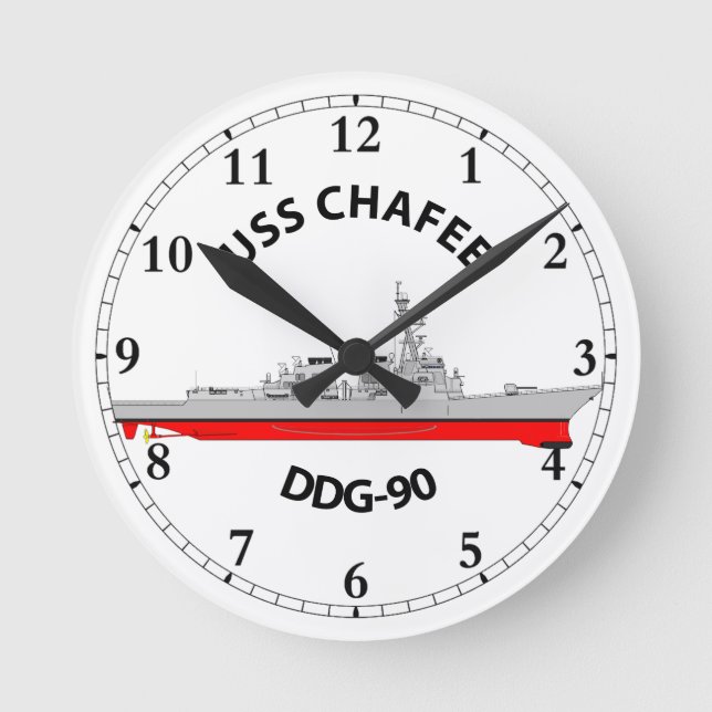 USS CHAFEE - DDG-90 - ARLEIGH BURKE  ROUND CLOCK (Front)