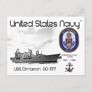 USS CIMARRON AO-177 OILER - POSTCARD