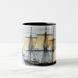 USS Constitution at Full Mask Two-Tone Coffee Mug