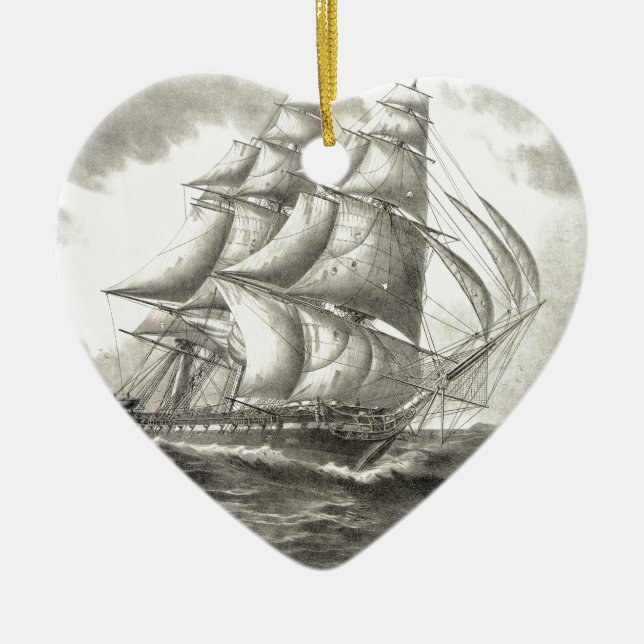 USS Constitution Ceramic Ornament (Front)