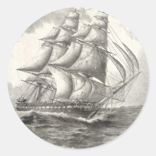 USS Constitution Classic Round Sticker