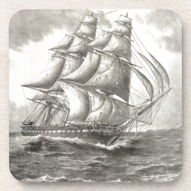 USS Constitution Coaster (Front)