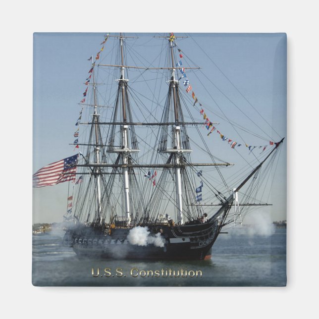 USS Constitution Firing Cannons Magnet (Front)