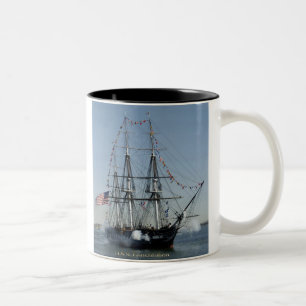 USS Constitution Firing Cannons Two-Tone Coffee Mug
