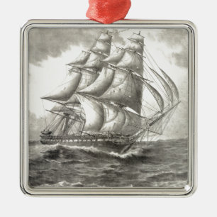 USS Constitution Metal Tree Decoration