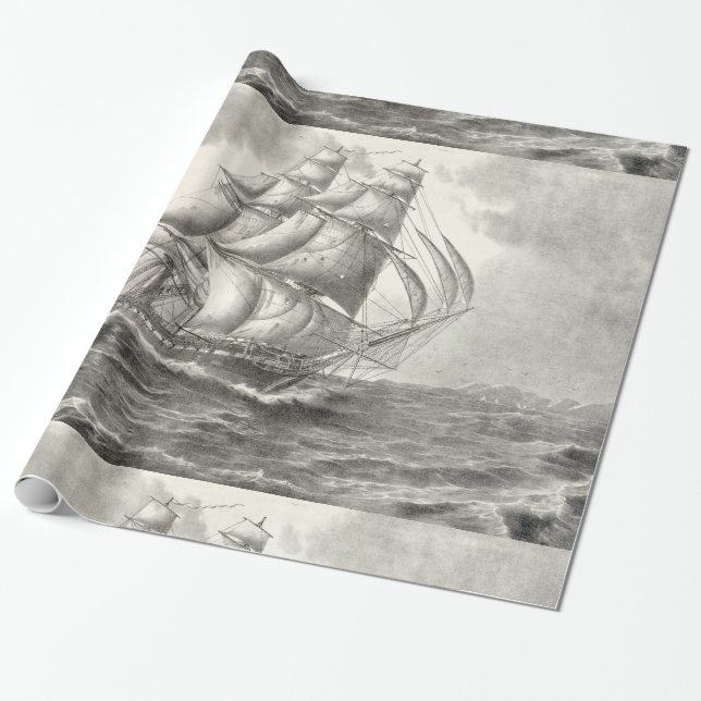 USS Constitution Wrapping Paper (Unrolled)