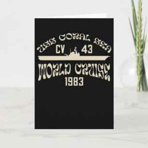 Uss Coral Sea 1983 World Cruise Cv-43 Aircraft Car Card
