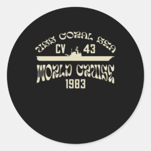 Uss Coral Sea 1983 World Cruise Cv-43 Aircraft Car Classic Round Sticker