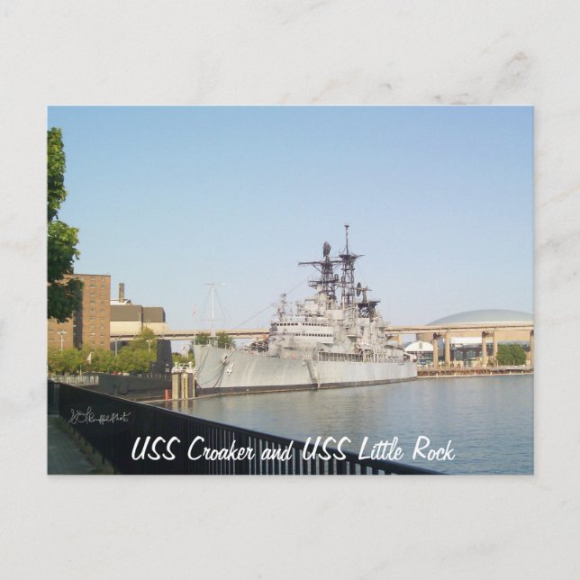 USS Croaker and USS Little Rock Postcard (Front)