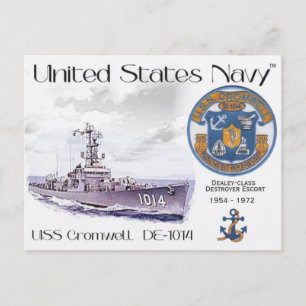 USS CROMWELL DE-1014 DESTROYER ESCORT - POSTCARD
