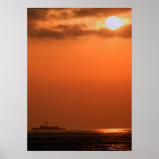 USS Doyle at Sunrise Poster