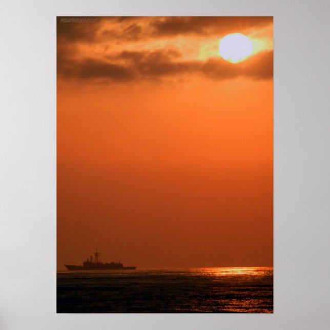 USS Doyle at Sunrise Poster (Front)