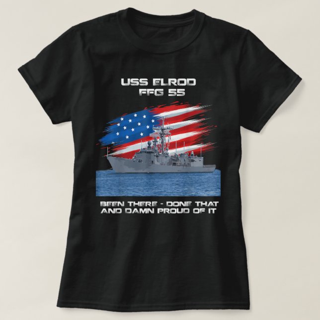 USS Enterprise CVN-65 Aircraft Carrier Veteran Fla T-Shirt (Design Front)