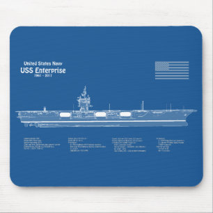 USS Enterprise - Ship Blueprint Plans ABD Mouse Pad