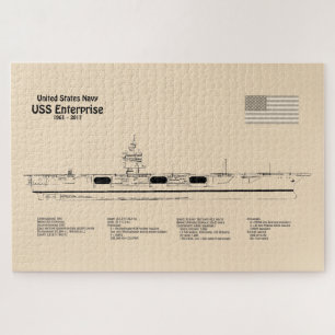 USS Enterprise - Ship Blueprint Plans SD Jigsaw Puzzle