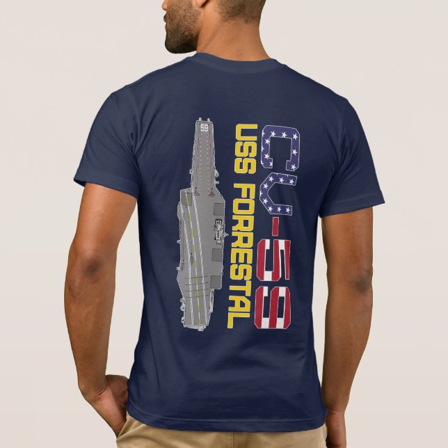USS FORRESTAL CV-59 T-Shirt (Back)