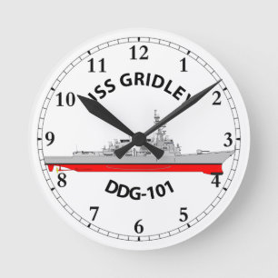 USS GRIDLEY - DDG-101 - ARLEIGH BURKE ROUND CLOCK
