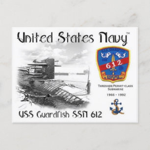 USS GUARDFISH SSN-612 POSTCARD z