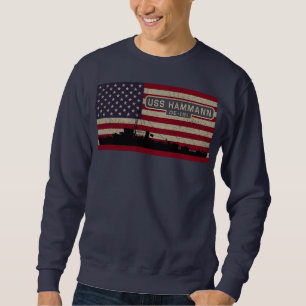 USS Hammann DE 131 WW2 Ship American Flag  Sweatshirt