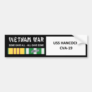 USS HANCOCK VIETNAM WAR VETERAN BUMPER STICKER