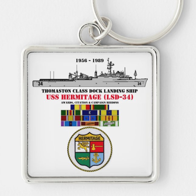 USS HERMITAGE (LSD-34) KEY RING (Front)