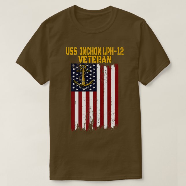 USS Inchon LPH12 Amphibious Ship Helicopter Carrie T-Shirt (Design Front)