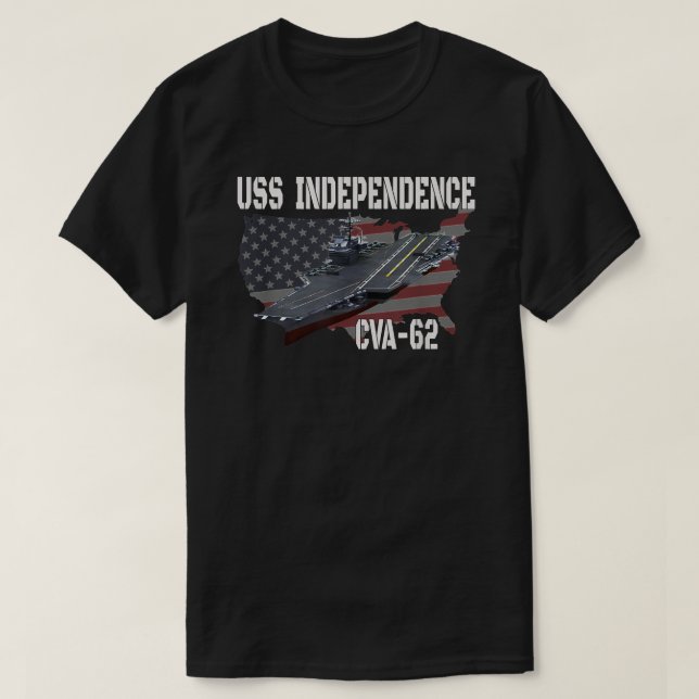 USS Independence CVA-62 Aircraft Carrier Veterans  T-Shirt (Design Front)