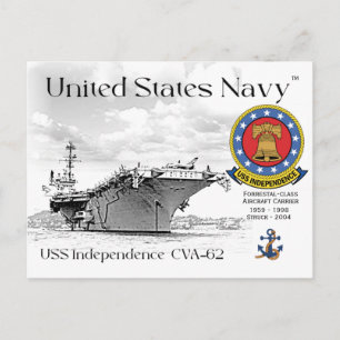 USS INDEPENDENCE CVA-62 CARRIER Postcard