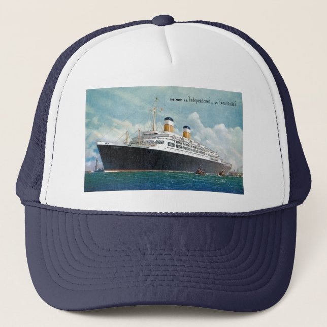 USS Independence & SS Constitution Vintage Trucker Hat (Front)
